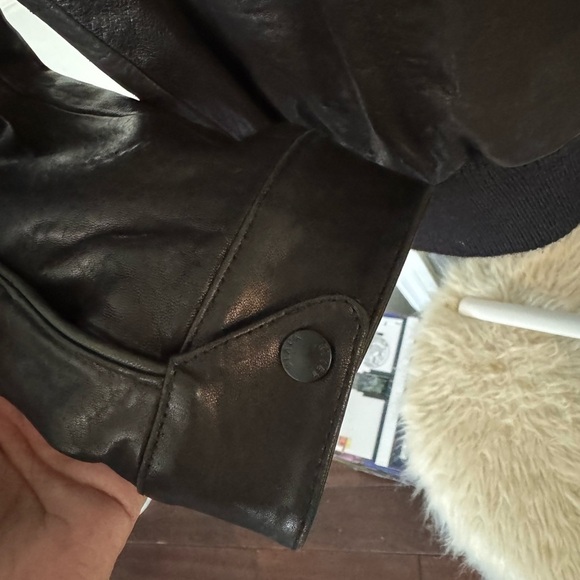 Black Rivet Black Bomber Jacket with Ribbed Waistband - Picture 8 of 10